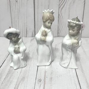 Vintage Lladro Nativity Ornaments Porcelain MINI REYES Three Kings Wise Men 5729